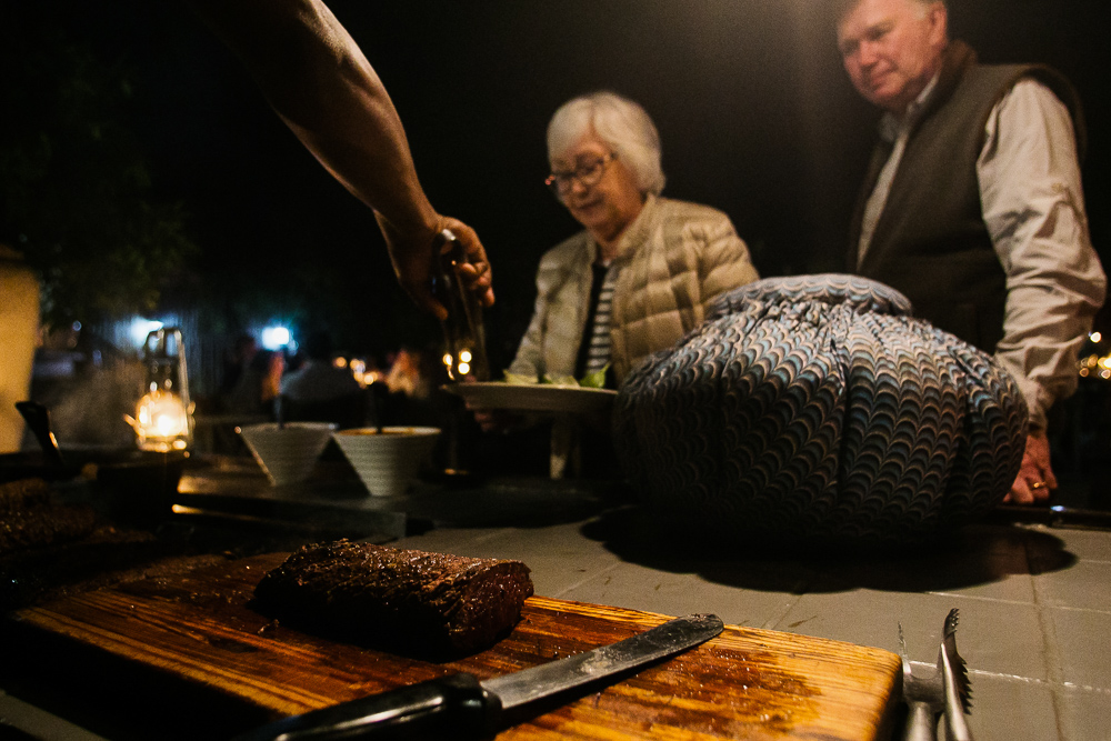 Bush braai at Thornybush game reserve after safari wedding