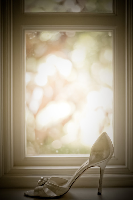 wedding shoe in window