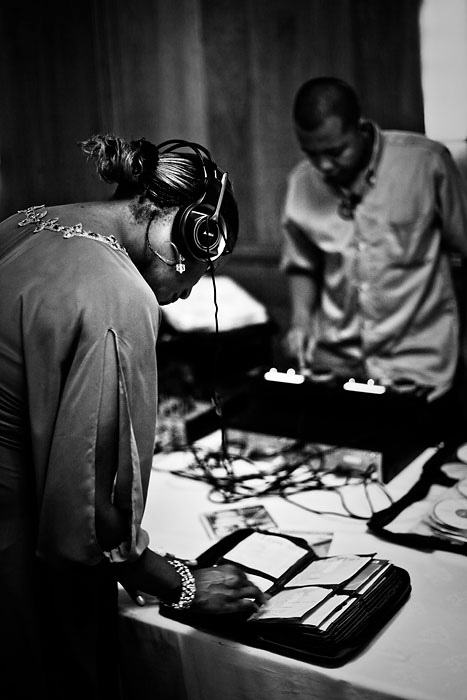 Guests playing DJ at wedding in Mauritius